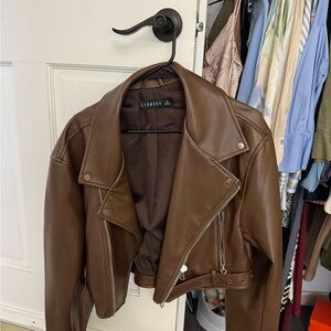 Lioness Chocolate Brown Biker Jacket